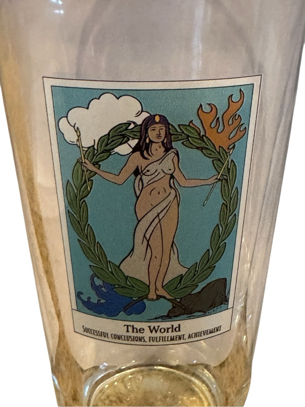 Tarot Card Pint Glasses Set of 2 The Star and The World Astrology 16 Oz Cups - Picture 6 of 7